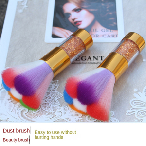 Pinceau à poussière pour manucure diamantée colorée, en fibres synthétiques, brosse de nettoyage en plastique pour maquillage, marque privée - Product Image 6