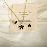 Conjunto de Joyería de Moda para Mujer, Set Combinable con Todo, Nuevo Trébol de la Suerte de Cinco Hojas, Conjuntos de Joyas de Acero Inoxidable