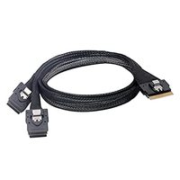 SAS SFF-8654 8i 74pin ke 2 mini-sas SFF-8087 kabel Server Hard Disk 0.5M 1M 12Gbps