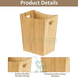 Nhà Máy Cung Cấp 100% Tre Bằng Gỗ Thùng Rác Thùng Rác Có Thể Hiện Đại Bằng Gỗ Giỏ Giấy Cho Văn Phòng Phòng Trẻ Em Phòng Ngủ - Product Image 4