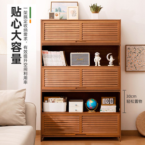 Estantería de pie, estante de almacenamiento de varias capas, a prueba de polvo, con puertas de armario, mueble de almacenamiento integrado para sala de estar. - Product Image 3