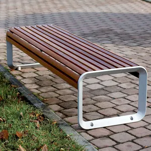 Muebles urbanos personalizados jardín al aire libre calle metal acero Banco silla decorativa Parque Banco largo asiento