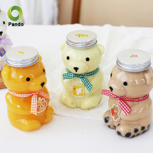 Động vật hình gấu hình dạng chai nước trái cây nhựa 400ml dễ thương chai với rơm cho trẻ em uống - Product Image 6