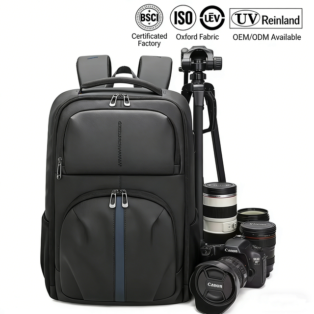 OEM/ODM High Quality Business Foldable Photography Backpack Zipper Oxford Waterproof Anti-Theft USB Protecting Cameras Direct