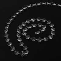 Chaîne de perles de verre de 14mm perles de lustre en cristal chaîne octogonale MH-12139