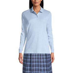 Polo à manches longues en interlock pour femme FOXA, uniforme scolaire, coton tricoté, coupe ajustée - Product Image 1