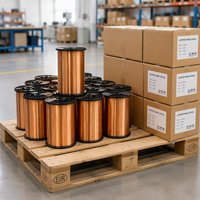 Fil magnétique en aluminium émaillé économique 600V, calibre fin, construction robuste, isolation en polyester solide, classe H, pour transformateur et moteur