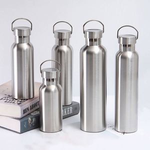 Bouteille d'eau isotherme de voyage minimaliste en acier inoxydable à double paroi à large ouverture, écologique, avec couvercle hermétique - Product Image 2