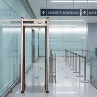 Porte de détection de métaux extérieure à six zones, étanche, anti-collision, protection IP44 pour aéroports, gares, hôtels