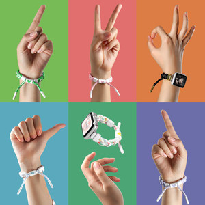 เข็มขัดรัดข้อมือแบบถักลายสร้างสรรค์สำหรับผู้หญิง ใช้กับสายนาฬิกาซีรีส์ 7/8/9 แฟชั่นฤดูร้อน สไตล์เฉพาะกลุ่ม - Product Image 5