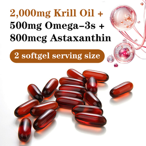 Custom Label Antarctic Krill Oil Softgels with Phospholipids and Astaxanthir Improve Bone Density Healthcare <b>Supplement</b> - Product Image 2
