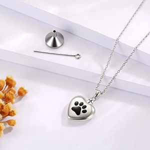 Edelstahl Pet <span class=keywords><strong>Ash</strong></span> Anhänger Urne Halskette für Frauen Lünette Einstellung Erinnerung Memorial Andenken für Hunde und Katzen - Product Image 4