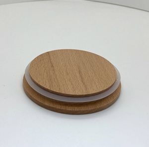 Bocaux en bois de pin, hêtre et noyer de forme ronde avec impression UV, couvercles en bois et joint en silicone hermétique, 100 ml, pour usage chimique - Product Image 4