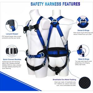CGLX高品質安全帯5点式ポリエステル全身安全帯ベルト、ダブルランヤード付き安全帯 - Product Image 6