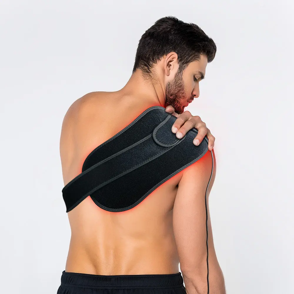 Suyzeko OEMODMシリコンフレキシブル赤色光療法ベルト660nm850nm肩の腕の痛みを和らげる近赤外線療法パッド