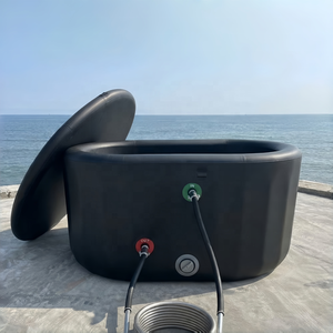 Bain à remous extérieur chauffé au bois avec chauffage à serpentin, bain de trempage portable pour le camping en bord de mer - Product Image 1
