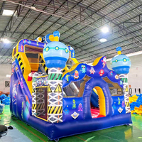 Toboggan aquatique gonflable avec piscine à jets d'eau, combo château gonflable géant, aire de jeux aquatique extérieure pour enfants, PVC CE