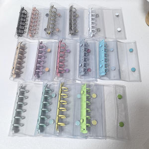 Protège-cahier en PVC <span class=keywords><strong>souple</strong></span> transparent à 6 anneaux, couverture de planificateur de défi d'économie, 2 boutons, <span class=keywords><strong>classeur</strong></span> de budget noir A7, vente en gros - Product Image 6