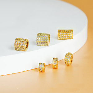 2025 đồ trang sức CZ Cubic Zirconia 18K vàng pendantplated hạt nối miếng đệm Zircon đá quý DIY hạt đối với trang sức làm Kit - Product Image 6