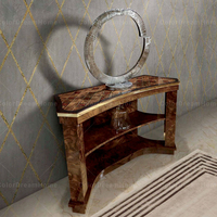 Meuble TV de luxe en bois de noyer sculpté sur mesure, style européen français, pour salon