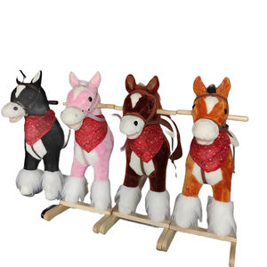 Produttore professionale regalo per bambini <span class=keywords><strong>cavallo</strong></span> a dondolo in legno per bambini 1-5 anni sella peluche <span class=keywords><strong>cavallo</strong></span> a dondolo - Product Image 5