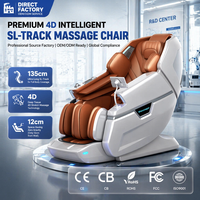 Fauteuil de massage 4D professionnel pour SPA et hôtel, rail SL 135 cm, double tige de poussée, airbag corps entier, rouleau de massage des pieds, Bluetooth HIFI