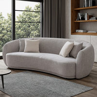 Hochwertiges Modernes Gebogenes Halbmond-Freizeitsofa Gepolstertes Luxuriöses Samt-Hotel-Ecksofa