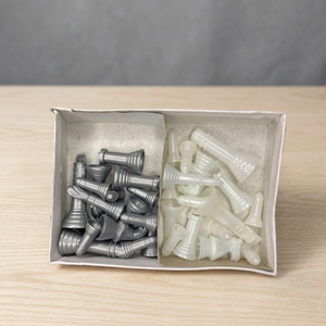 Hoch nach gefragtes Schachspiel aus weißem und schwarzem Marmor mit schwarzen weißen Stein münzen in einer Veet-Box für Kinder zu günstigen Preisen - Product Image 3