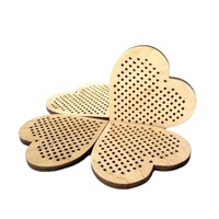 Kit de bricolage en bois pour broderie au point de croix, avec pendentifs en forme de cœur et d'hibou découpés au laser, étiquettes en contreplaqué naturel