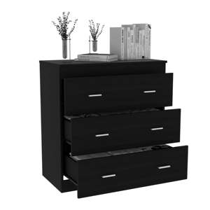 DB Georgia Commode à trois tiroirs avec poignées supérieures en métal noir - Product Image 3