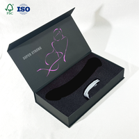 Emballage de logo noir boîte de papier de jouets sexuels couvercle magnétique pliant personnalisé carton de jouets sexuels rigides hommes femmes boîte d'insertion en Eva