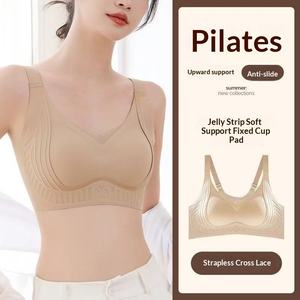Nouveau soutien-gorge Pilates sans couture en nylon pour <span class=keywords><strong>femme</strong></span>, maintien doux, effet push-up, réduction des bretelles latérales, sensation seconde peau, sans armatures - Product Image 3