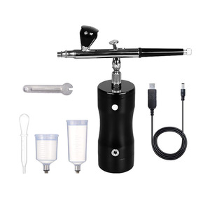 Aerógrafo de Mano Recargable, Kit de Bomba de Aire Eléctrica de Doble Acción, Alimentación por Gravedad, Velocidad Ajustable, para Pintura Artística y Modelismo, USB - Product Image 4