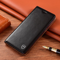Housse en cuir véritable pour Redmi Note 12 Pro + Redmi Note 12 Turbo Crazy Horse Style avec étui pour téléphone portable Electroplate