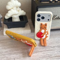 Nouvelle coque de téléphone anti-chute en cuir PU premium à pois avec support magnétique intégré et motif de dessin animé pour iPhone 17 Pro 16 15 Pro Max