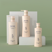 Bouteille ovale en plastique HDPE de 200 ml, 300 ml, 400 ml avec pompe à lotion pour crème pour le visage, nettoyant facial, shampoing et sérum pour les soins de la peau, usage cosmétique