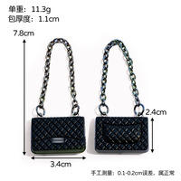 Lot de breloques en cuir miniatures rose vif avec logo de marque de créateur pour décoration de sacs, coques de téléphone, porte-clés, artisanat DIY pour maison de poupée