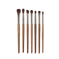 Ensemble de 7 pinceaux à maquillage pour les yeux, les lèvres et le contour des yeux, en poils de poney doux et plats, marque privée