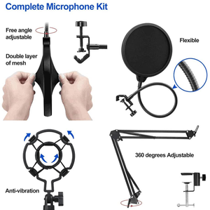 GAM-800P buena calidad condensador de estudio de grabación de diafragma grande micrófono <span class=keywords><strong>con</strong></span> <span class=keywords><strong>brazo</strong></span> ajustable soporte para - Product Image 4