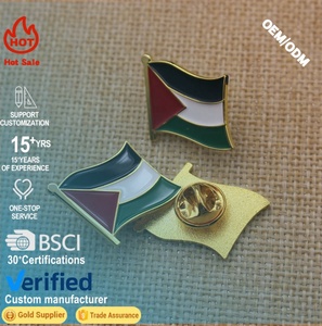 Broche personnalisée Palestine Colombe en métal émaillé, alliage de zinc, cadeau souvenir, fabricant d'usine - Product Image 1