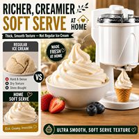 Nouvelle machine à glace molle avec bol congélateur amovible 1,0 Qt, sorbetière automatique pour glaces maison et yaourts glacés