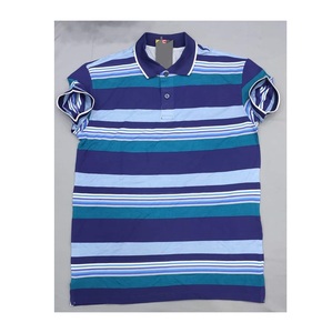 2023 nueva llegada personalizada 100% algodón manga corta a rayas para camiseta alta calidad cómoda tela de punto suave hombres rápido - Product Image 1