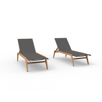 Chaise longue d'extérieur DWOO KD avec cadre en fer, dossier réglable, chaise longue inclinable