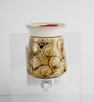 Diffuseur électrique de cire fondue en céramique, chauffe-bougie et brûleur d'huiles essentielles avec motif de feuille sculptée, décoration d'intérieur
