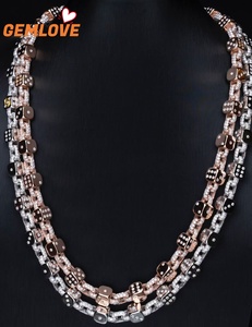 Collar GEMLOVE de Cadena Cubana Estilo Hip-Hop, 3 mm, Lujo Ligero, Oro 14K con Diamantes Incrustados - Product Image 2