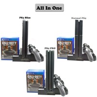 Station de refroidissement VGBUS pour PS4 avec support vertical pour PS4 Slim/PS4 Pro, chargeur double pour manettes et station d'accueil EXT