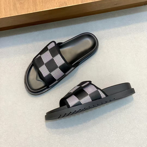 Chaussons décontractés pour hommes, vente chaude, design de créateur, noir, imprimé à carreaux classique, respirant, chaussons de sport de luxe pour une utilisation en extérieur - Product Image 3