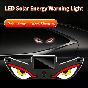 Car Solar Devil Eyes LED Light, <b>Wireless</b> Triangle Window Decor, No-Wiring Interior Atmosphere <b>Lamp</b> - Product Image 5