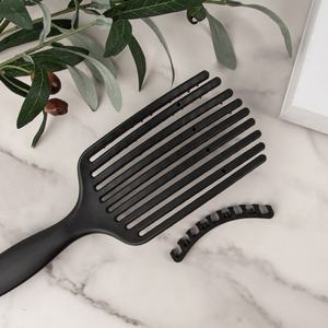 Gloway fabricant Oem noir séchage rapide par soufflage plastique 9 rangées pagaie humide ventilé <span class=keywords><strong>brosse</strong></span> à <span class=keywords><strong>cheveux</strong></span> bouclée démêlante <span class=keywords><strong>brosse</strong></span> pour vagues - Product Image 2