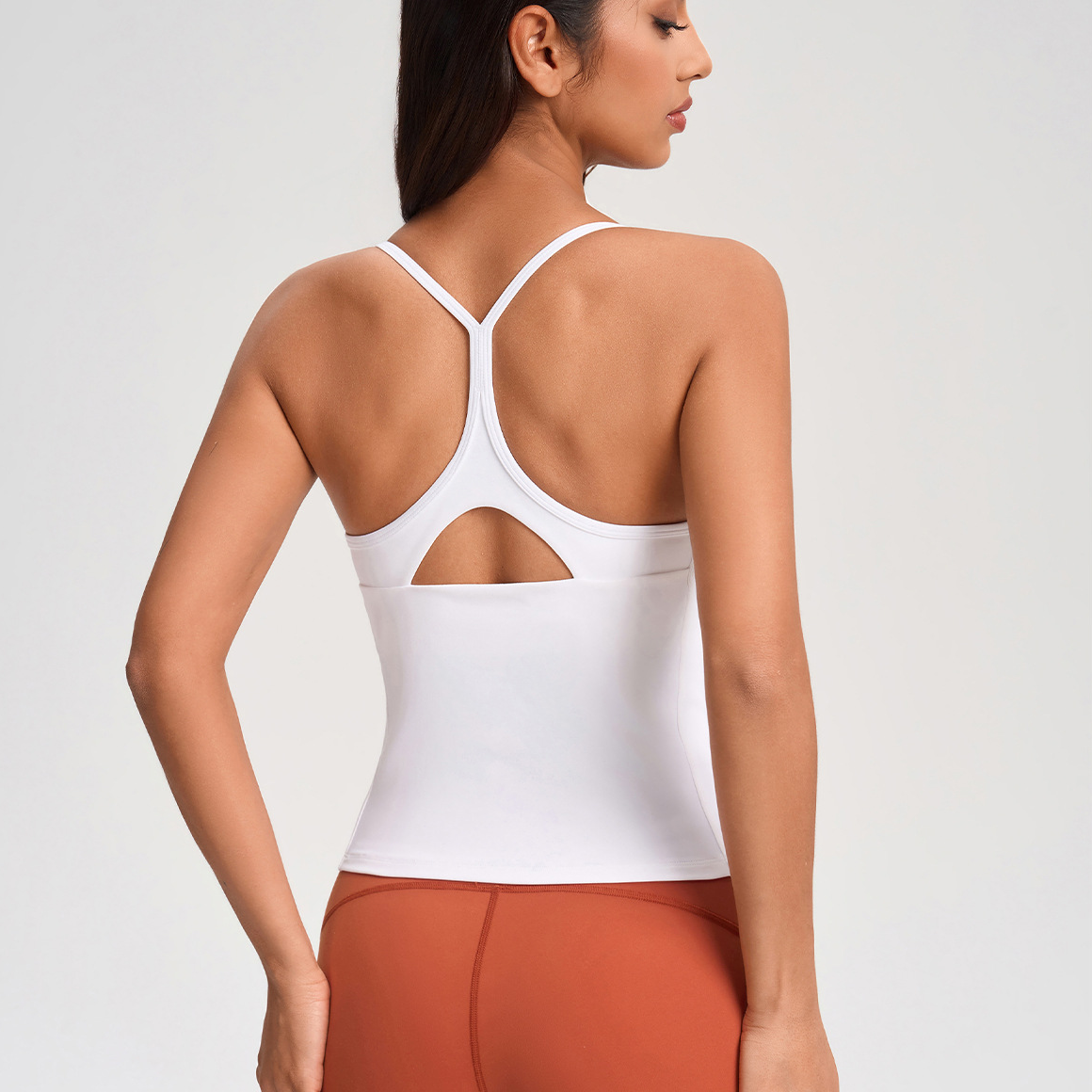 Custom Logo White Tank Top Comfortable Fabric Full Length Tank Tops Women Workout Gym Fitness Wear Yoga Top Vest